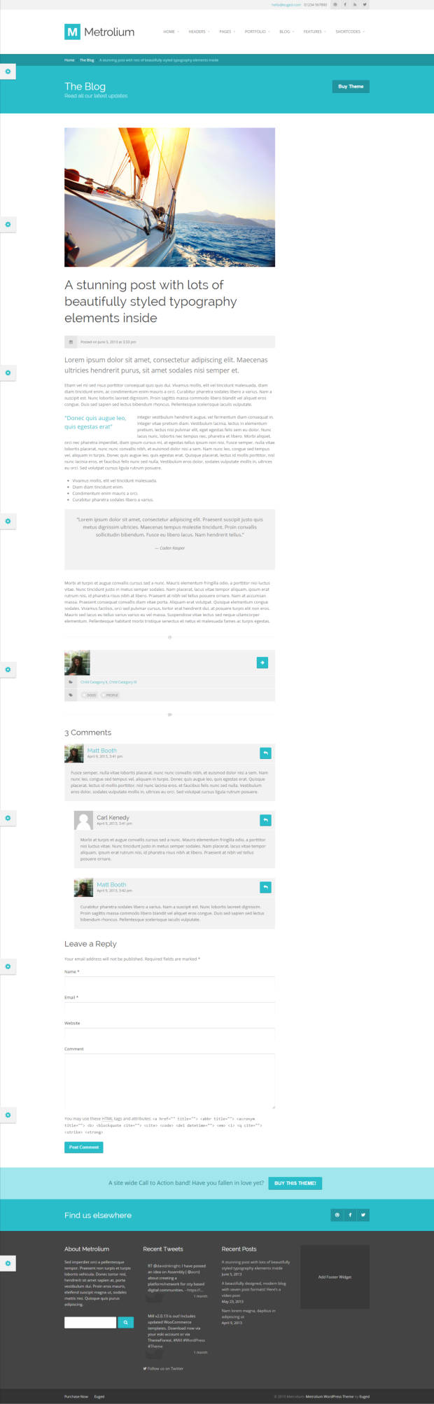 Metrolium WordPress Theme Blog Post