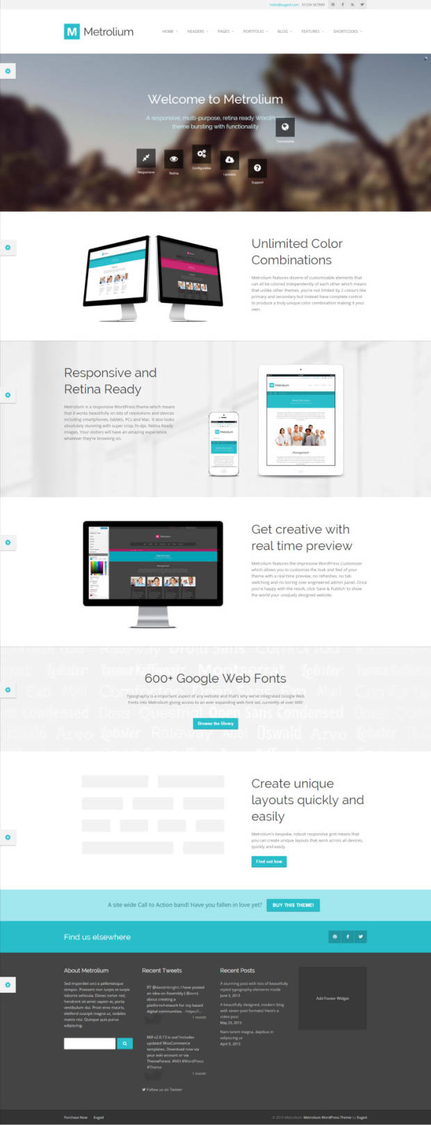 Metrolium WordPress Theme Home Page