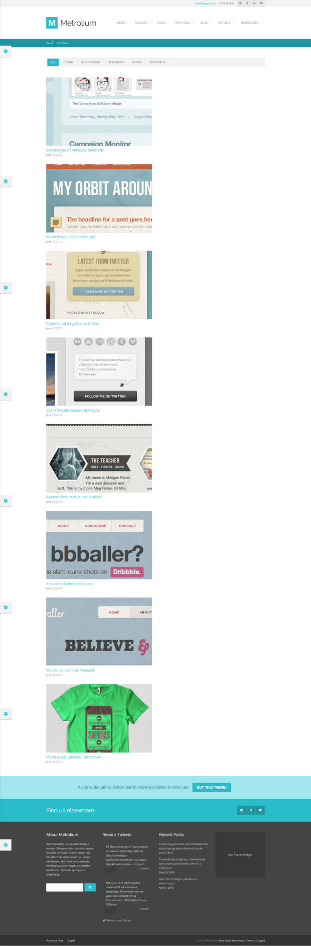 Metrolium WordPress Theme Portfolio Template