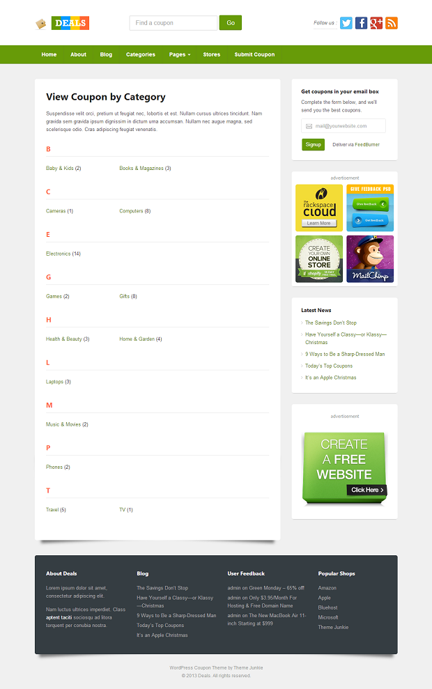 Deals Premium WordPress Theme- coupon directory