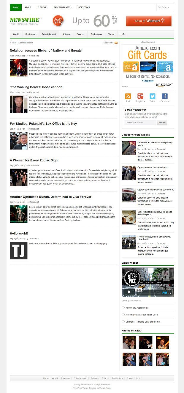 Newswire - Premium WordPress template by Theme Junkie