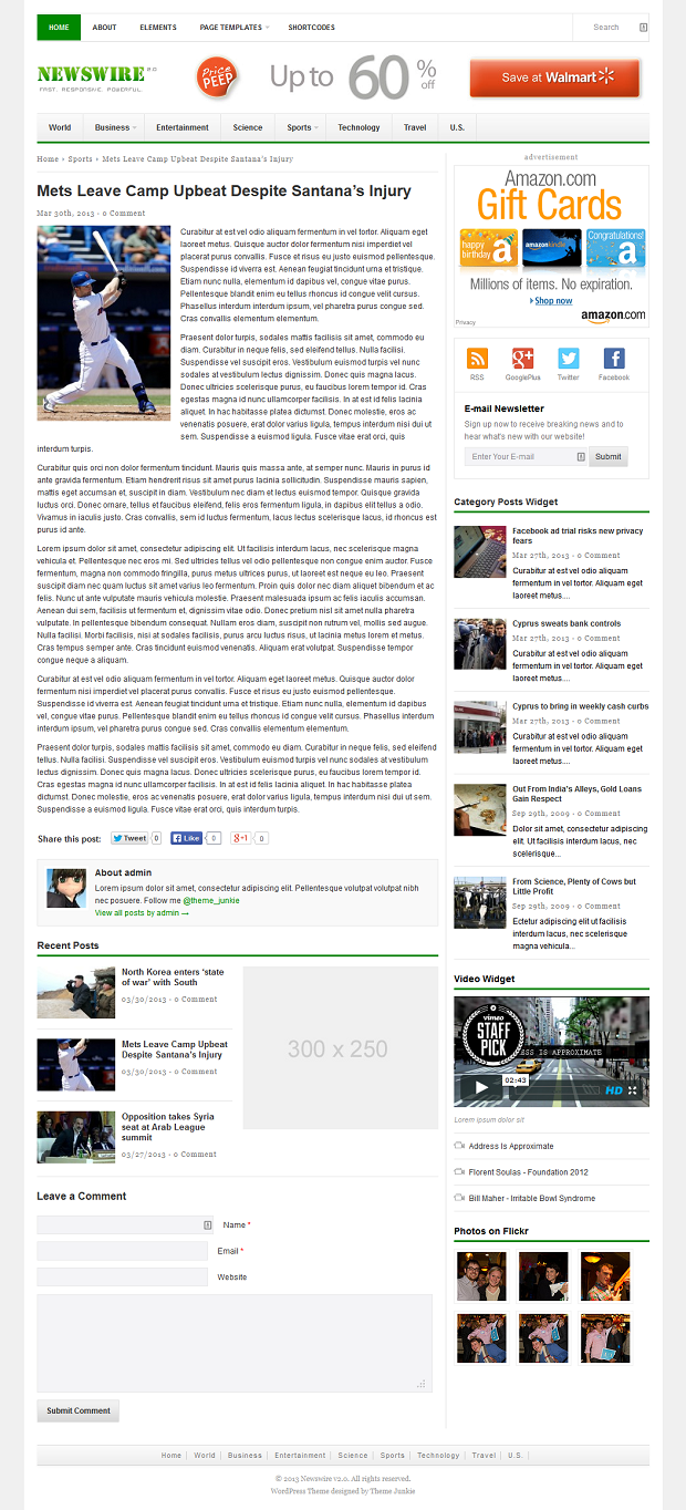 Newswire - Premium WordPress template by Theme Junkie