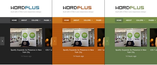 WordPlus - Premium WordPress template by Theme Junkie 4 Colour Schemas for WordPlus - Premium WordPress template by Theme Junkie