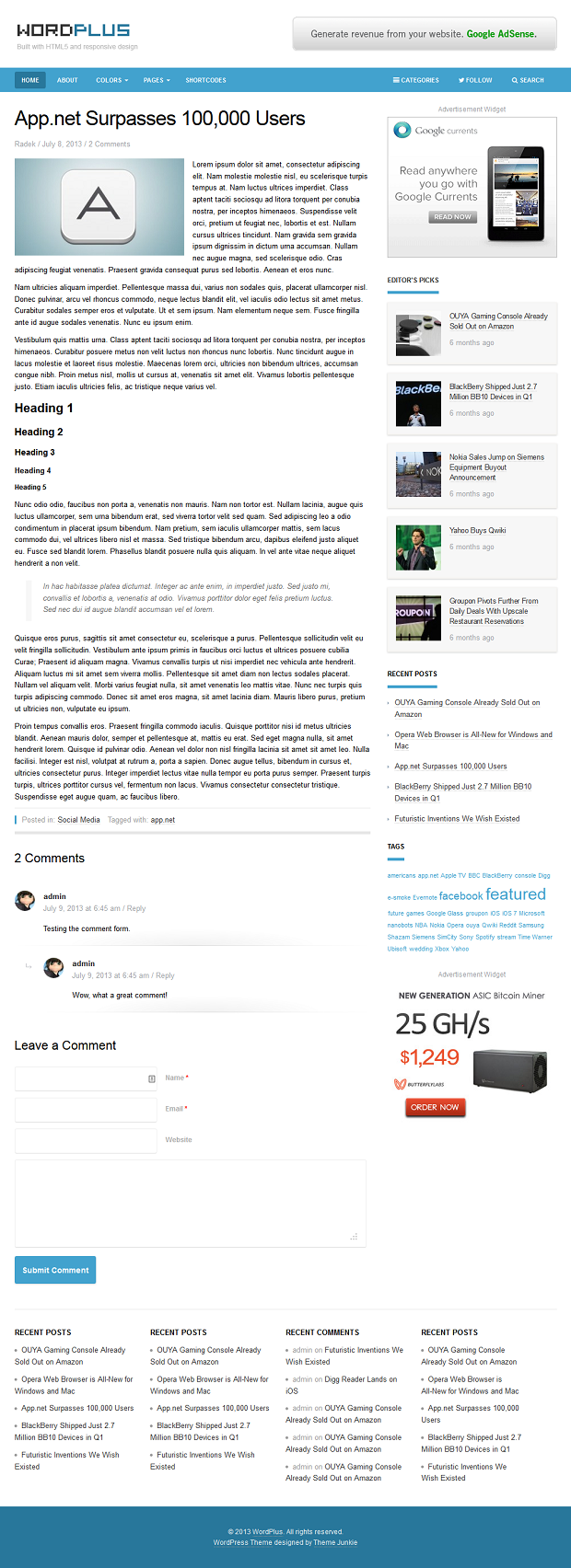 Blog post template for WordPlus - Premium Magazine / News WordPress template WordPlus - Premium WordPress template by Theme Junkie