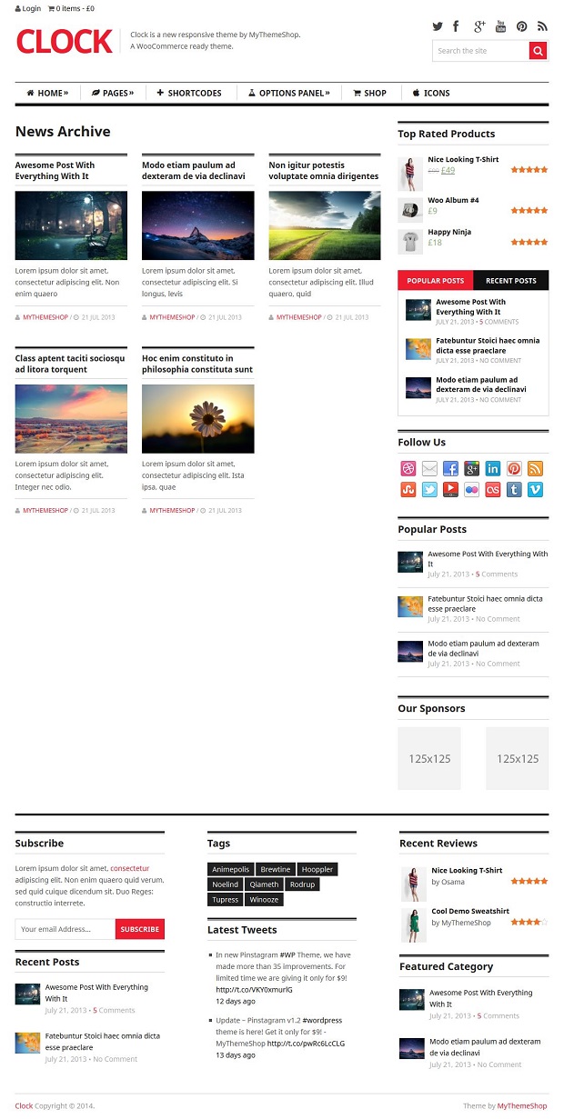 Clock - WooCommerce-ready WordPress theme - News