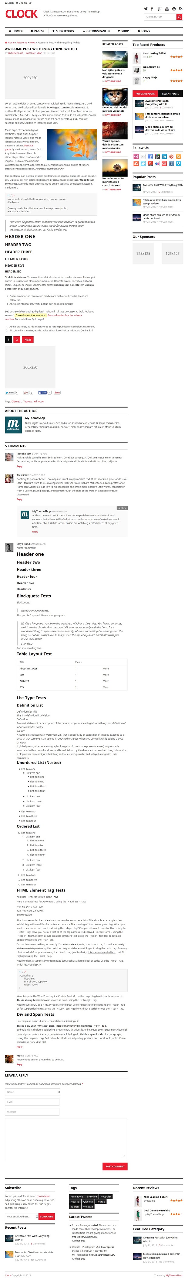 Clock - WooCommerce-ready WordPress theme - blog post