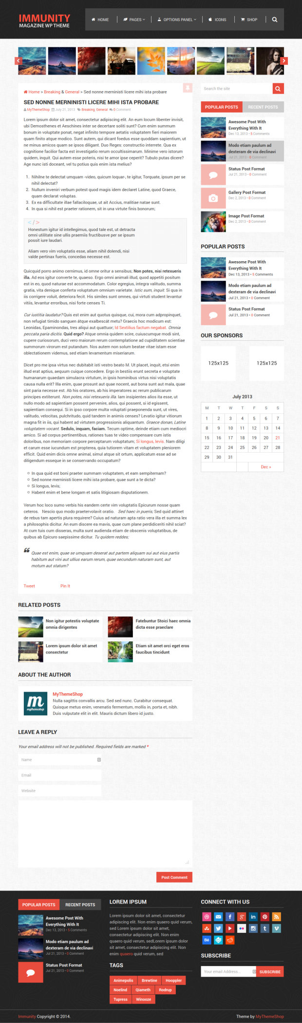 Immunity WordPress Theme - WooCommerce-ready