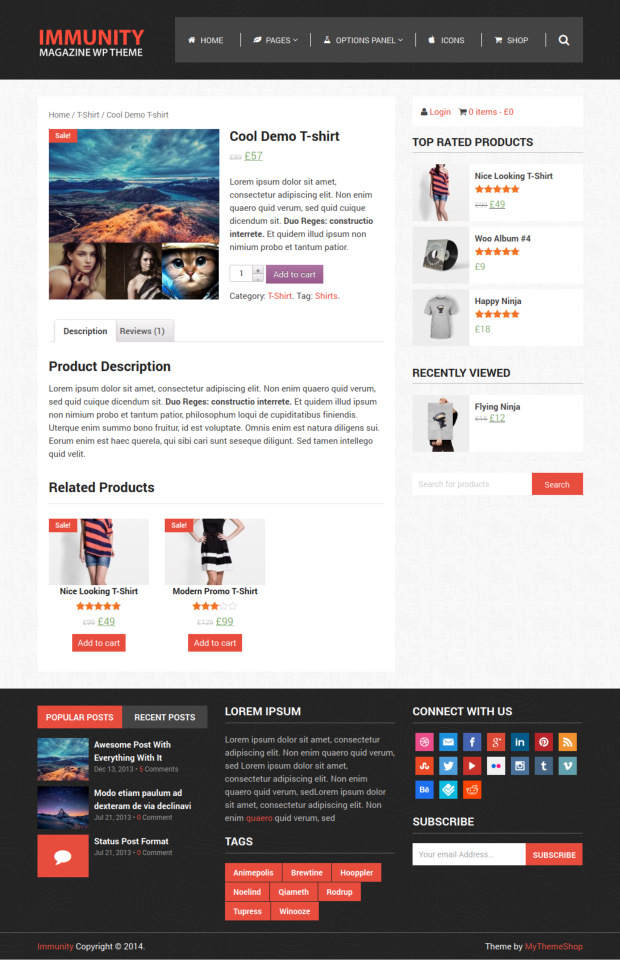 Immunity WordPress Theme - WooCommerce-ready