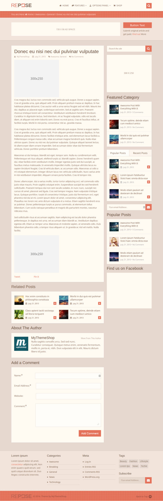 Repose Premium WooCommerce-ready WordPress Theme