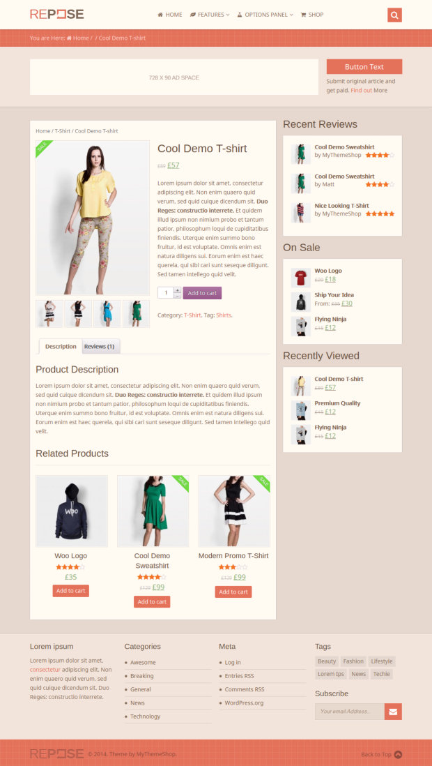 Repose Premium WooCommerce-ready WordPress Theme