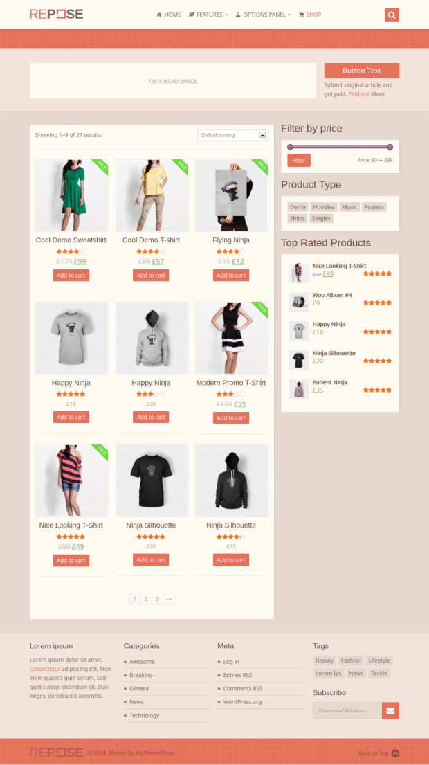 Repose Premium WooCommerce-ready WordPress Theme