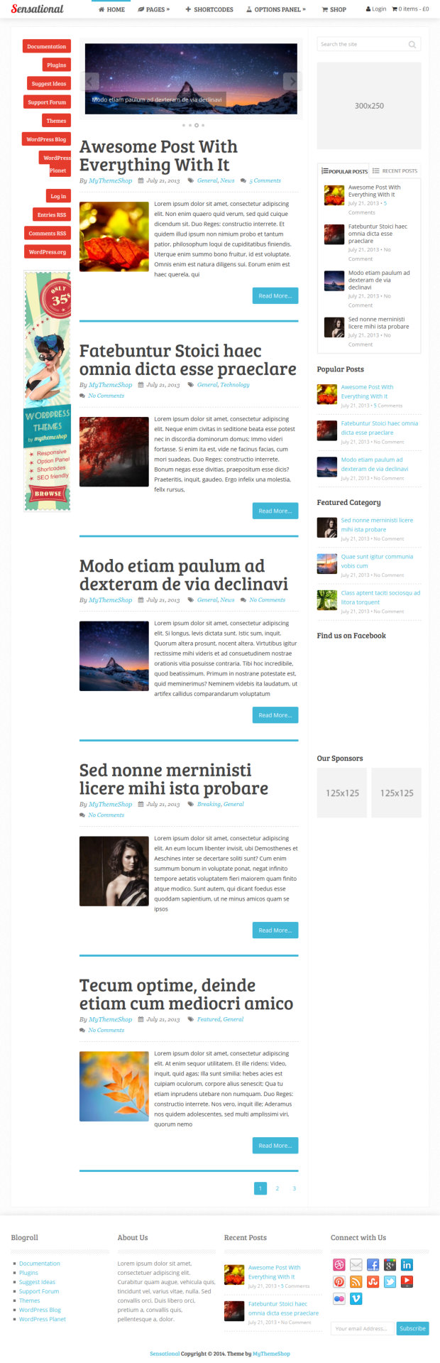 Sensational Premium WordPress Theme - WooCommerce-ready