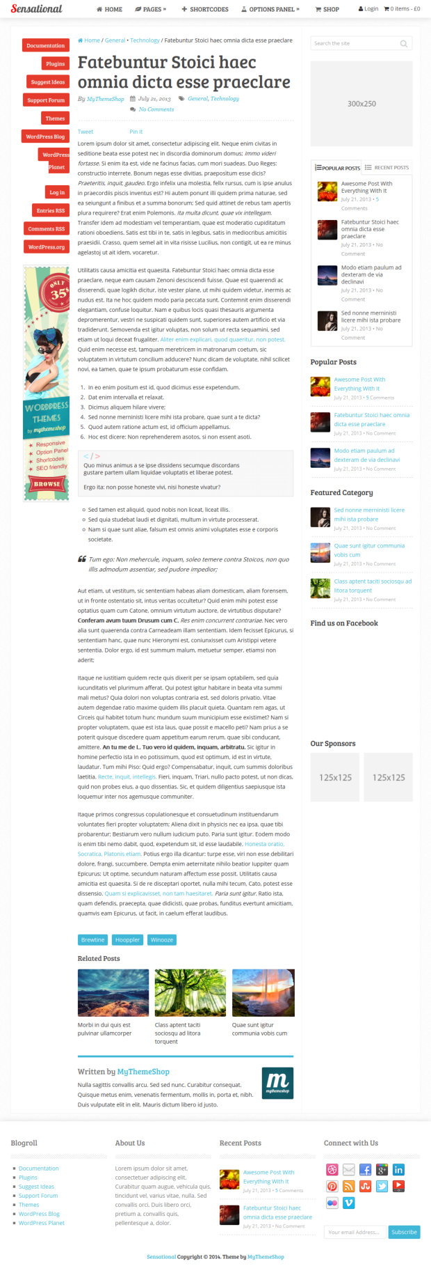 Sensational Premium WordPress Theme - WooCommerce-ready