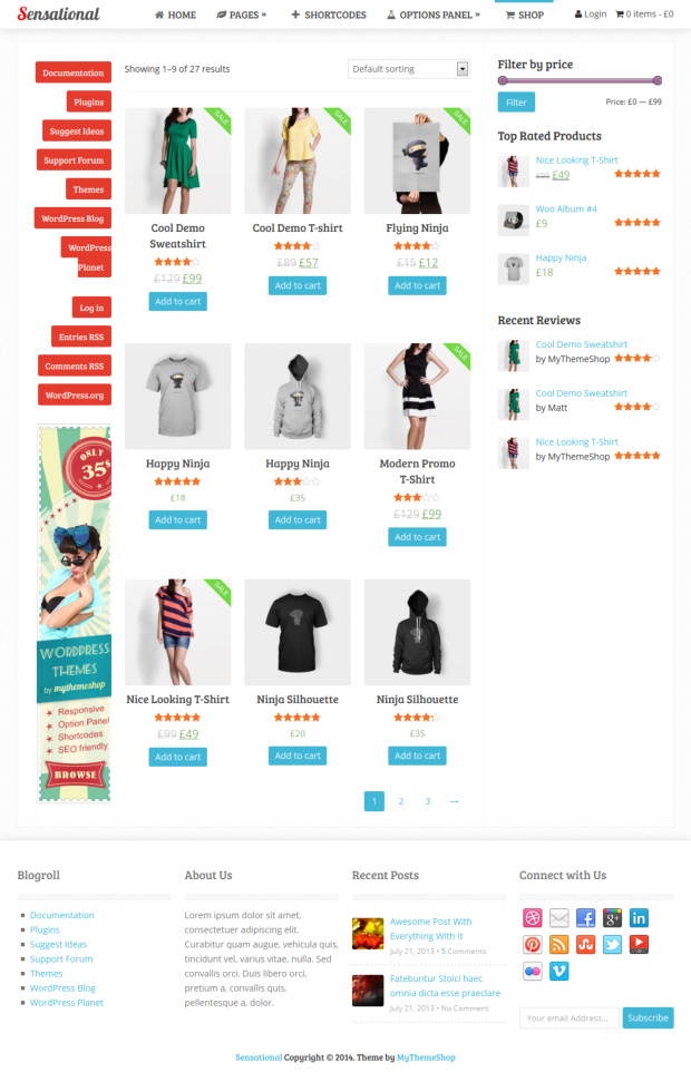 Sensational Premium WordPress Theme - WooCommerce-ready