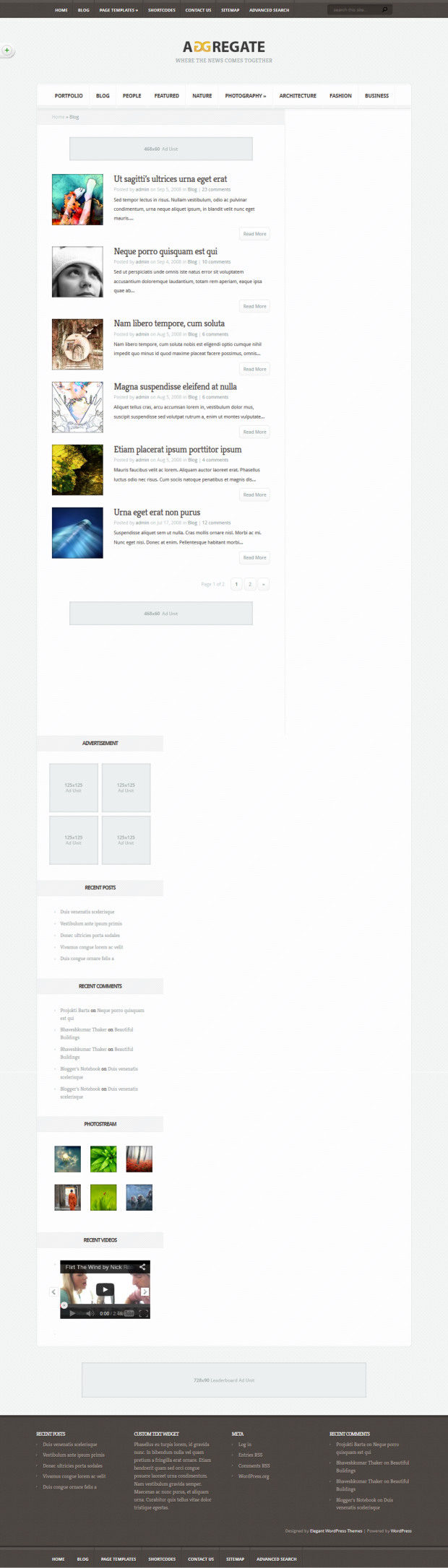 Aggregate WordPress Theme Blog Page Template Aggregate WordPress Theme Blog Page Template