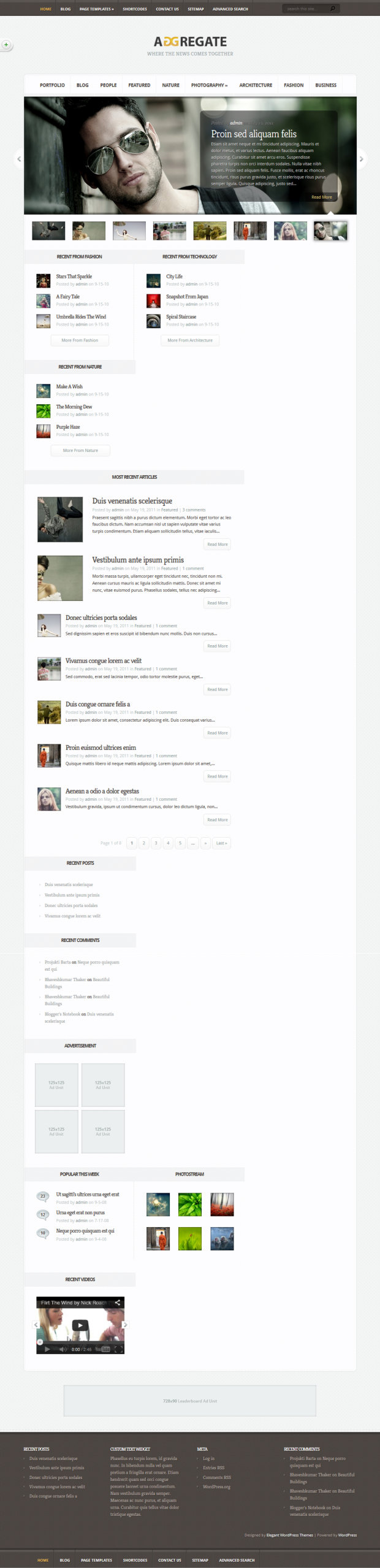 Aggregate WordPress Theme Home Page Template Aggregate WordPress Theme Home Page Template