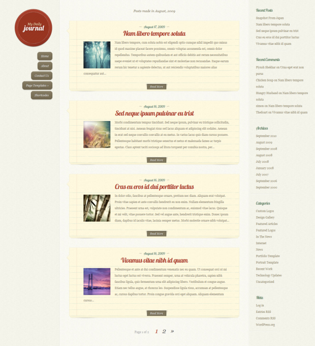 DailyJournal WordPress Theme Archive Page Template DailyJournal WordPress Theme Archive Page Template