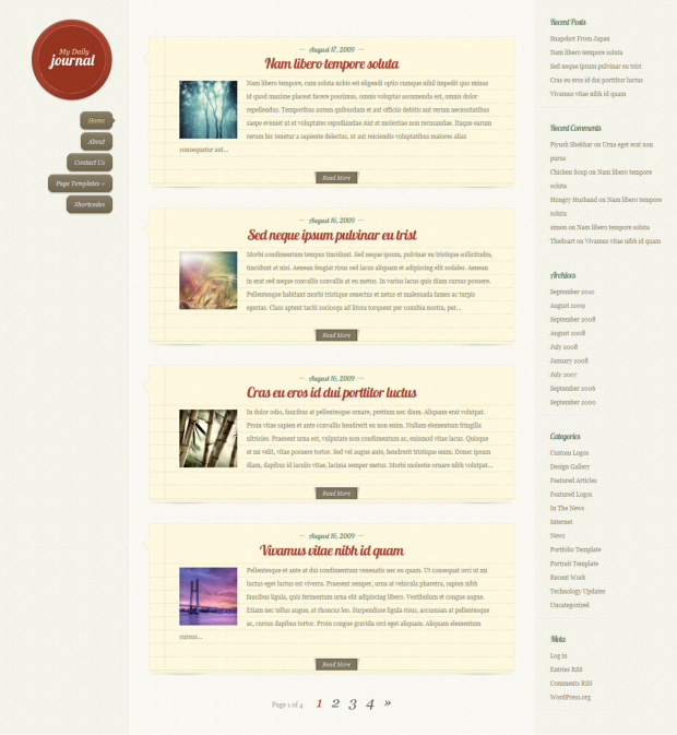 DailyJournal WordPress Theme Home Page DailyJournal WordPress Theme Home Page