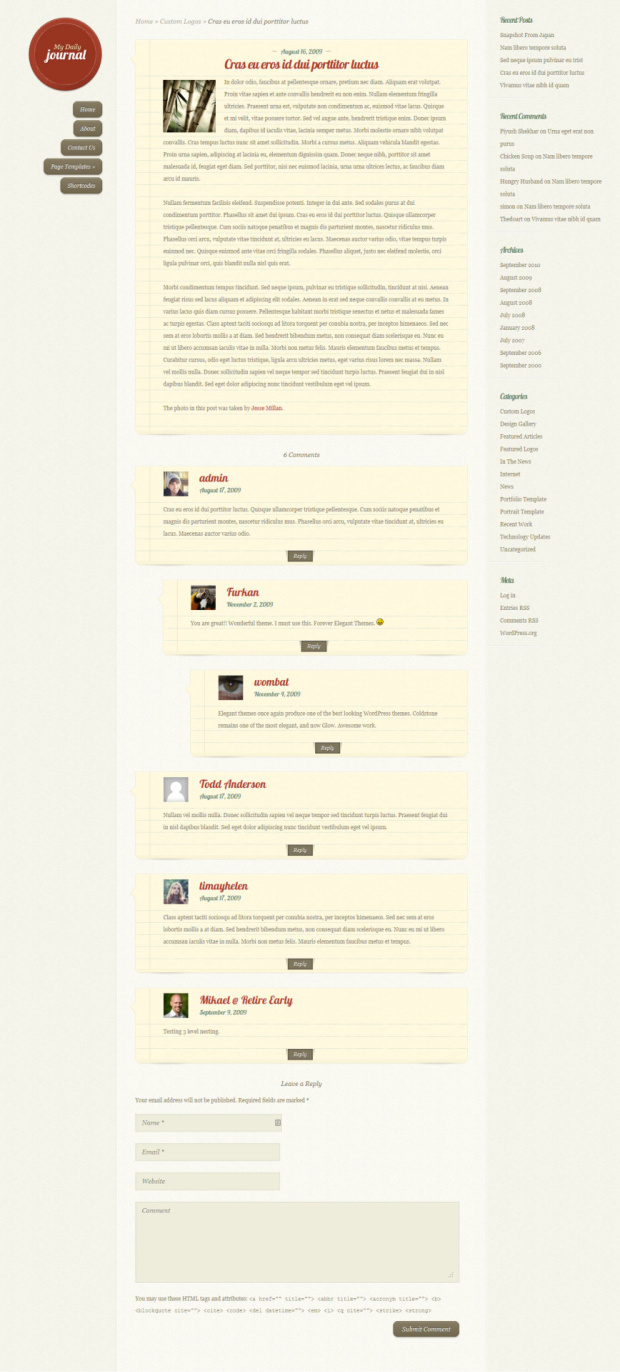 DailyJournal WordPress Theme Blog Post Template DailyJournal WordPress Theme Blog Post Template