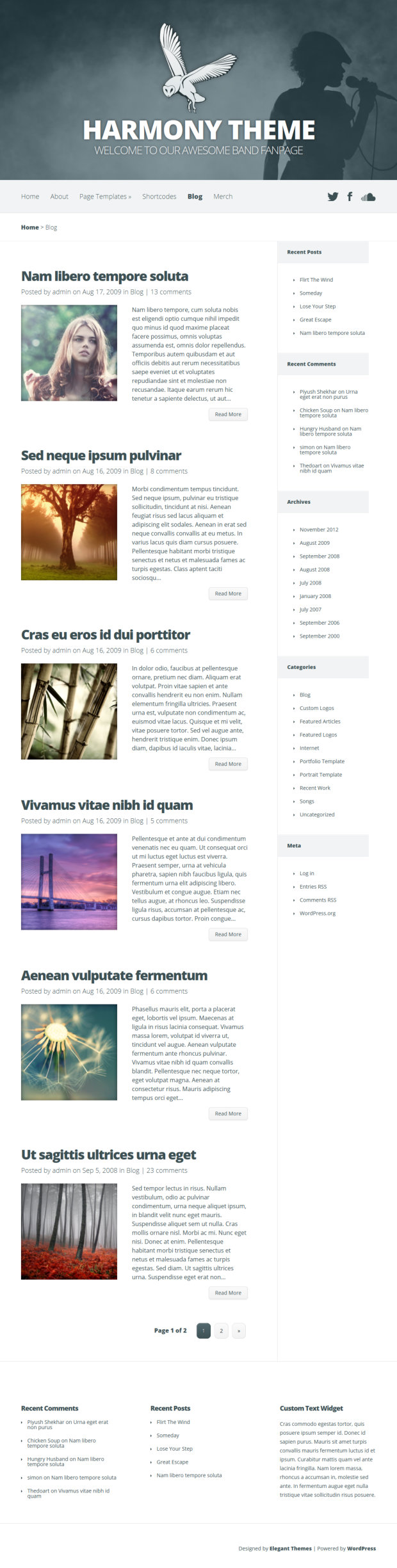 Harmony WordPress eCommerce Theme Blog Page Template Harmony WordPress eCommerce Theme Blog Page Template