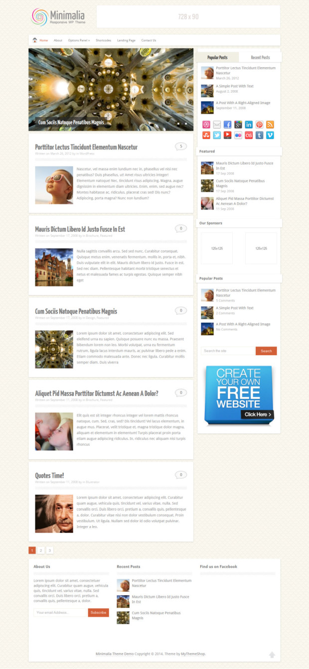 Minimalia WordPress Theme Home Page Minimalia WordPress Theme Home Page