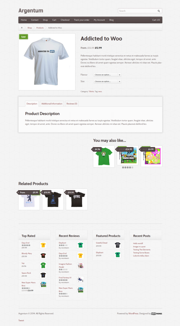 Argentum WooCommerce WordPress Product Page Template