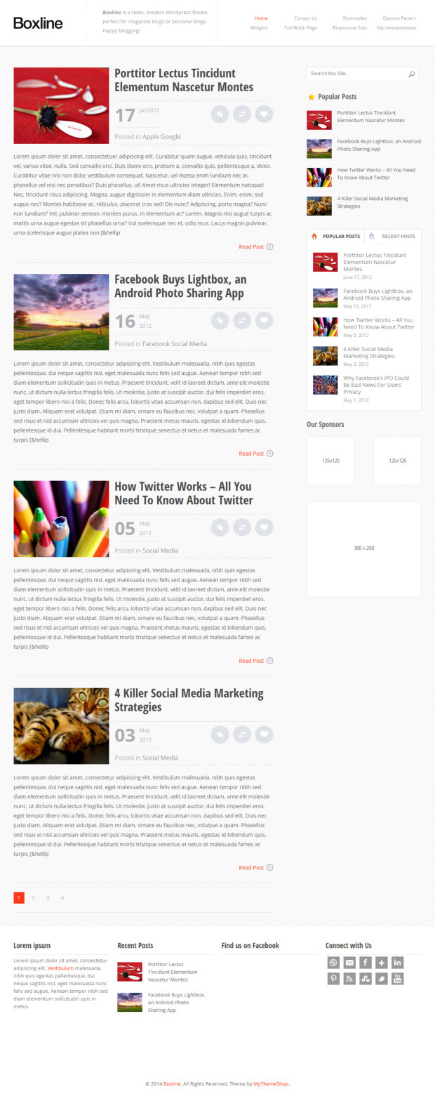 Boxline WordPress Theme Home Page Boxline WordPress Theme Home Page