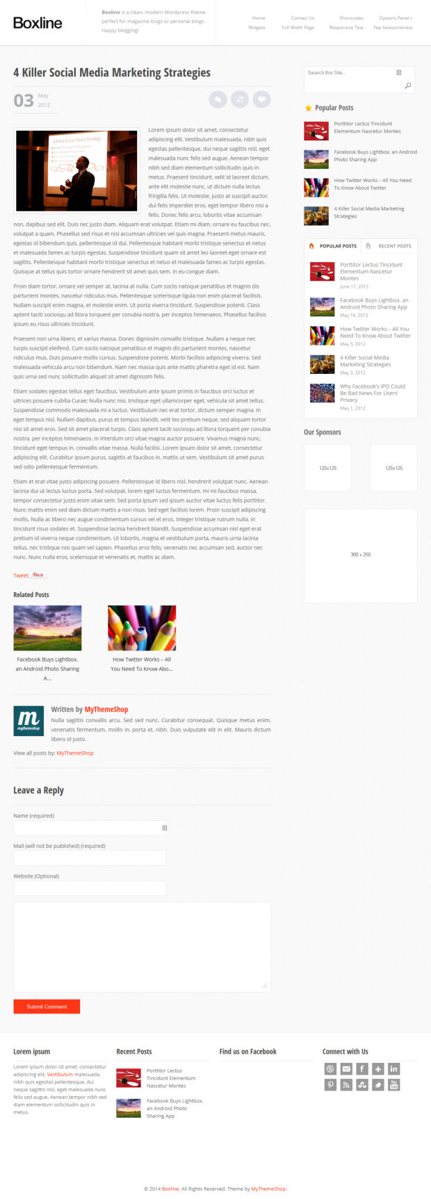 Boxline WordPress Theme Blog Post Boxline WordPress Theme Blog Post