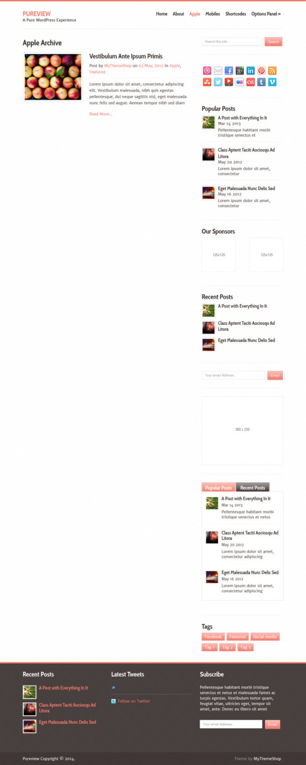 Portal Free WordPress Theme Archive Page