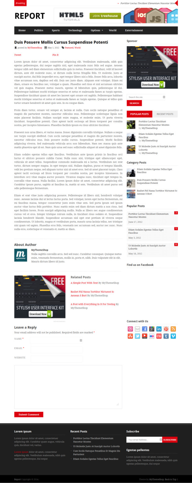 Report WordPress Theme Blog Post Report WordPress Theme Blog Post