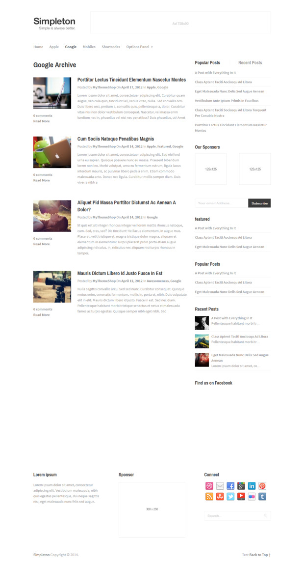 Simpleton Minimalist WordPress Theme Archive Page Simpleton Minimalist WordPress Theme Archive Page