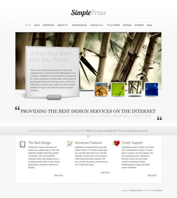 SimplePress WordPress Theme Home Page Template SimplePress WordPress Theme Home Page Template