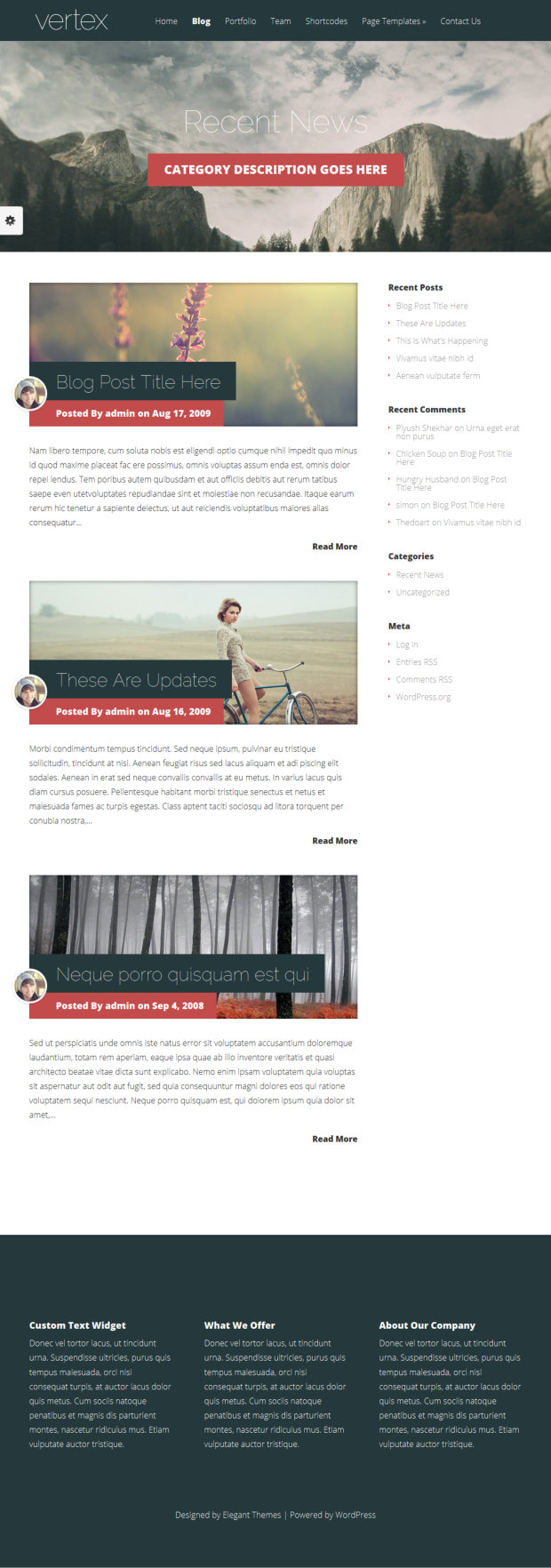 Vertex WordPress Theme Blog Page Template Vertex WordPress Theme Blog Page Template
