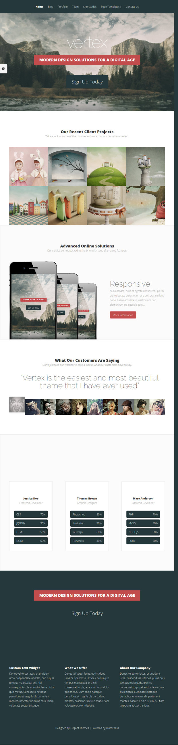 Vertex WordPress Theme Home Page Template Vertex WordPress Theme Home Page Template