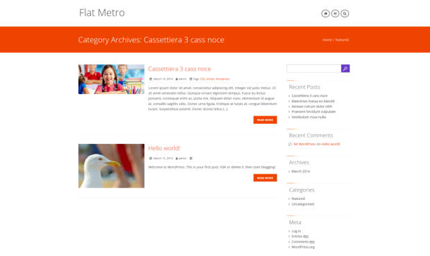 Flat Metro WordPress Theme Category Page