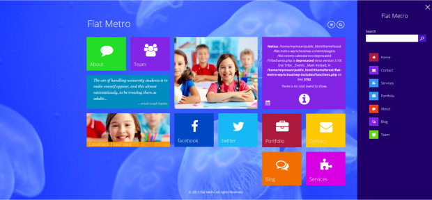 Flat Metro WordPress Theme Home Page