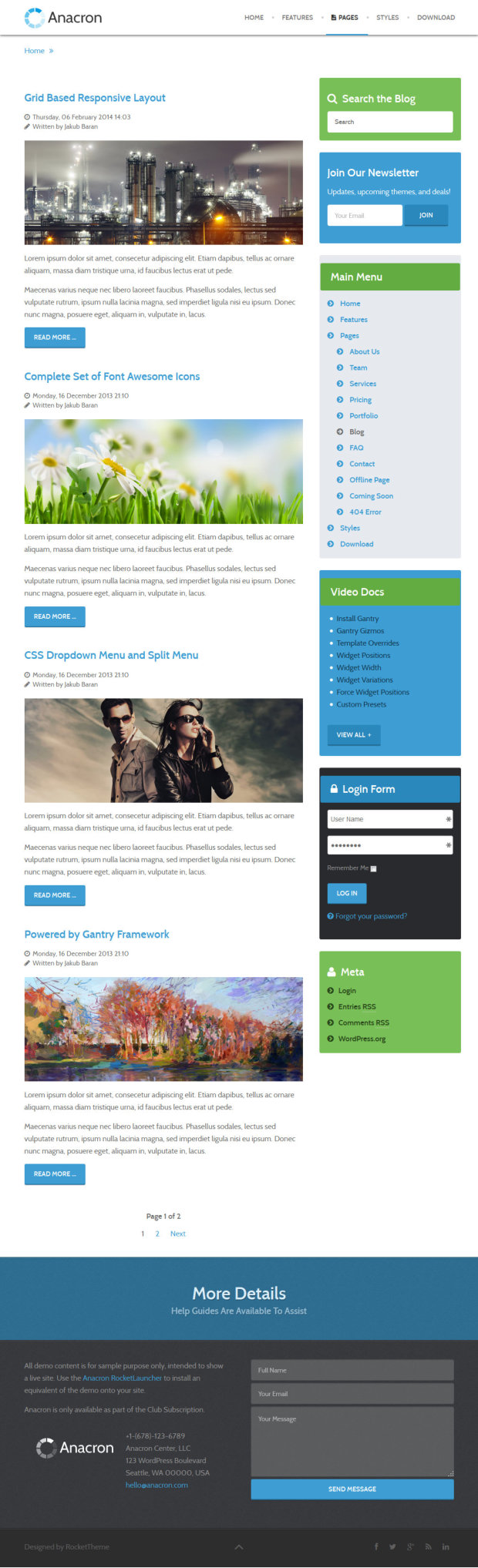 Anacron WordPress Theme Blog Template