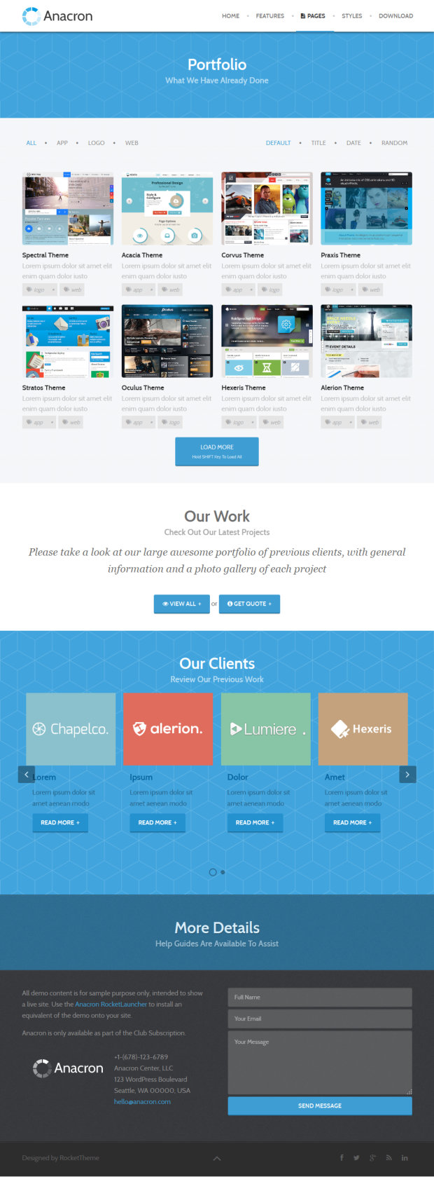 Anacron WordPress Theme Portfolio