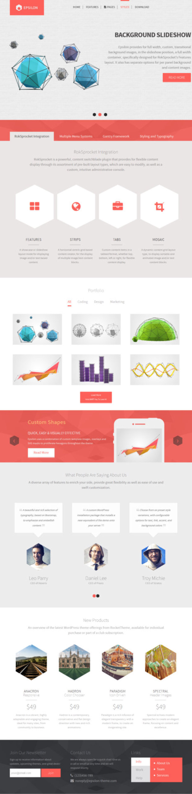Epsilon WordPress Theme Home Page