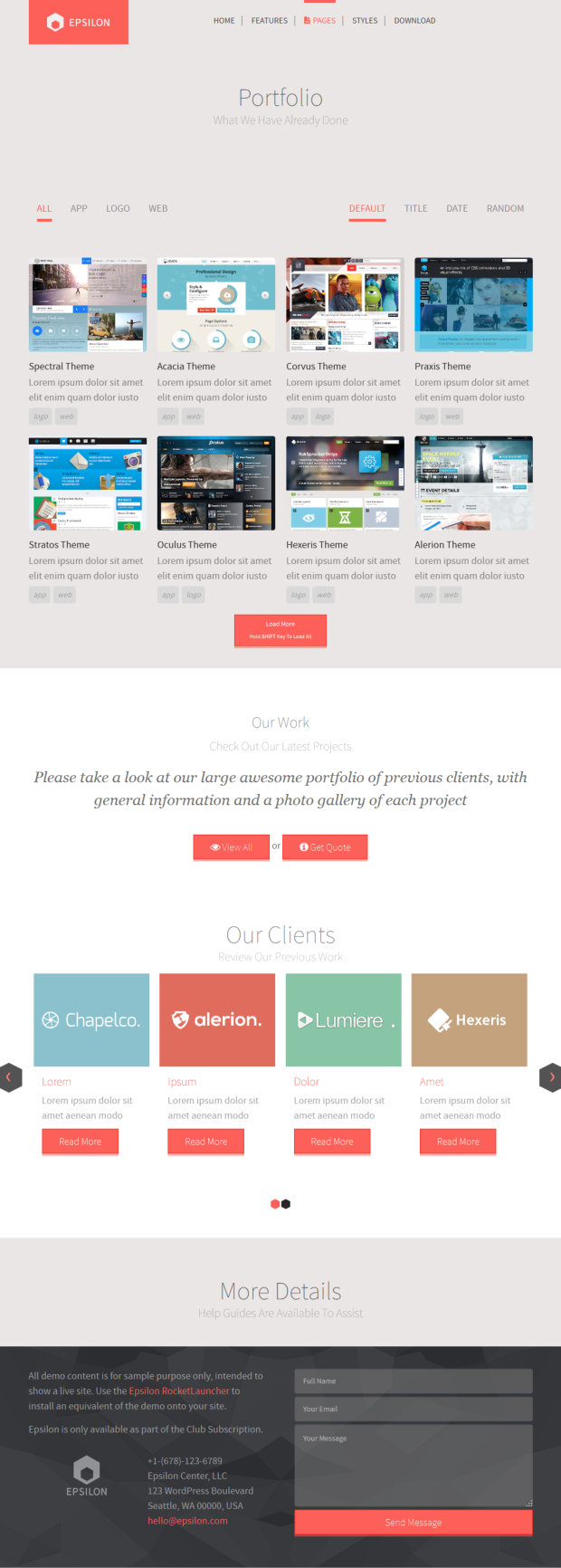 Epsilon WordPress Theme Portfolio Template