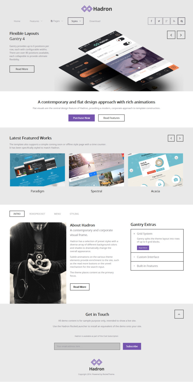 Hadron WordPress Theme Home
