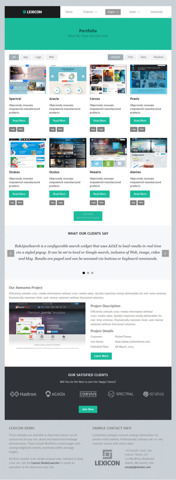 Lexicon WordPress Theme Portfolio Template