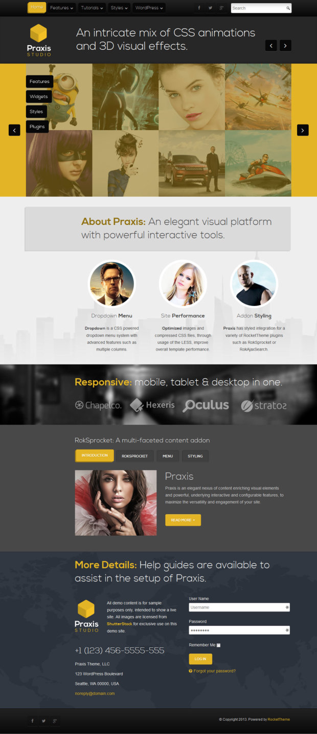 Praxis WordPress Theme Home Page