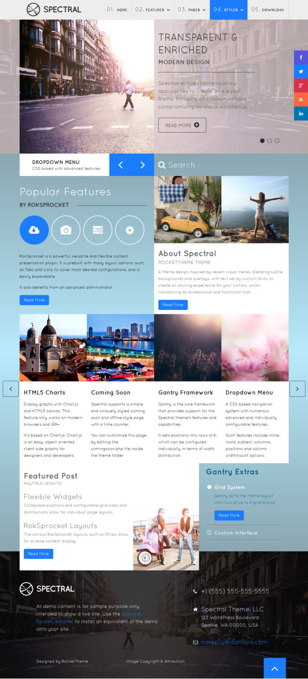 Spectral WordPress Theme Home Page