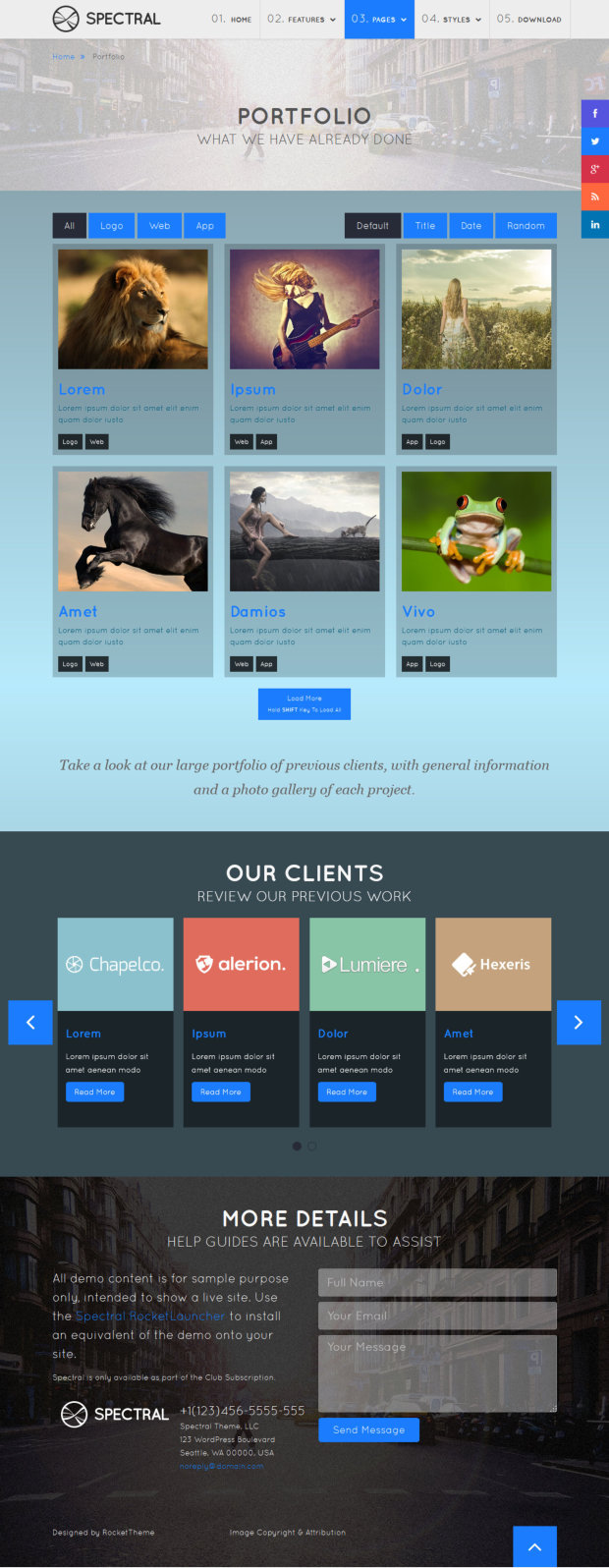 Spectral WordPress Theme Portfolio Template