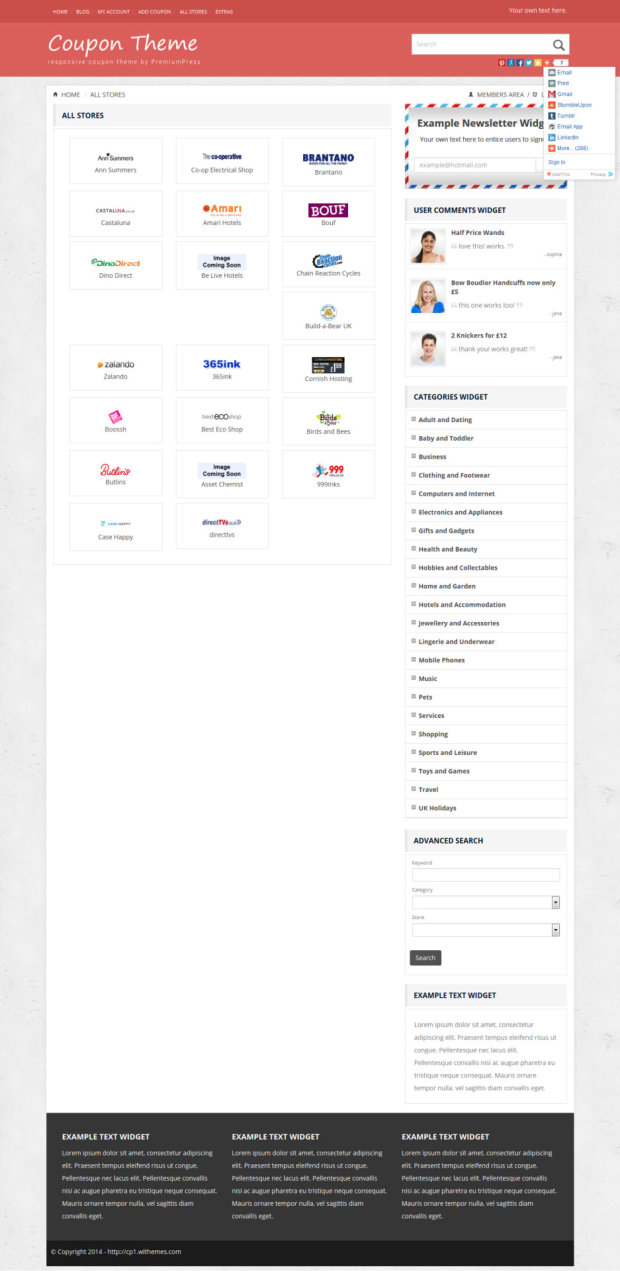 Coupon WordPress Theme All Stores