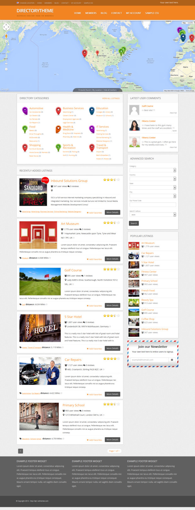 Premium Directory WordPress Theme - PremiumPress Directory WordPress Theme Home Page