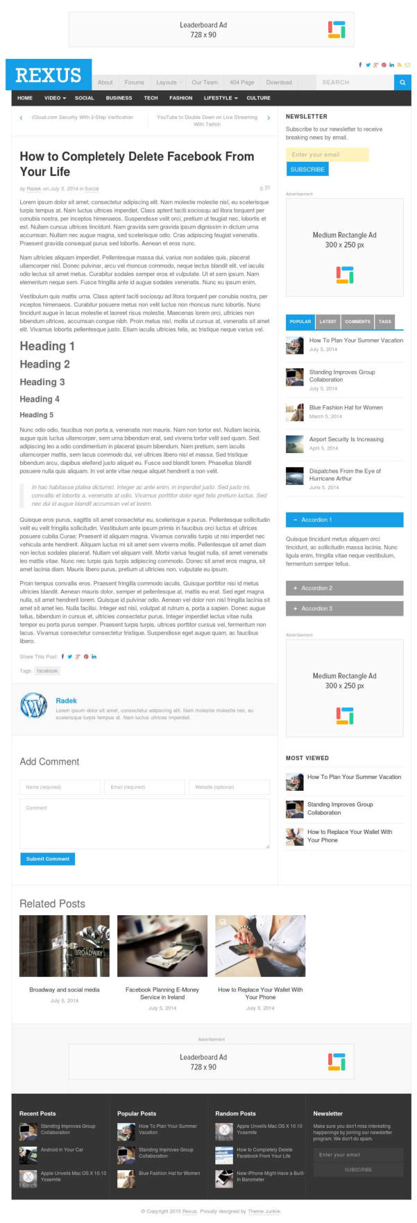 Rexus WordPress Theme Blog Post