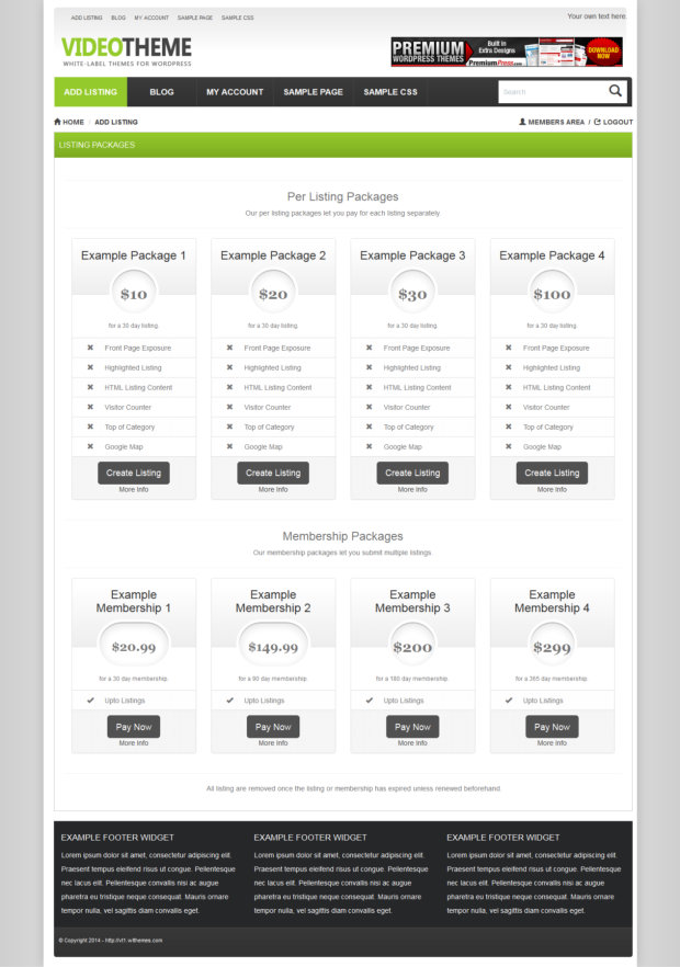 Video Sharing WordPress Theme Add Listing
