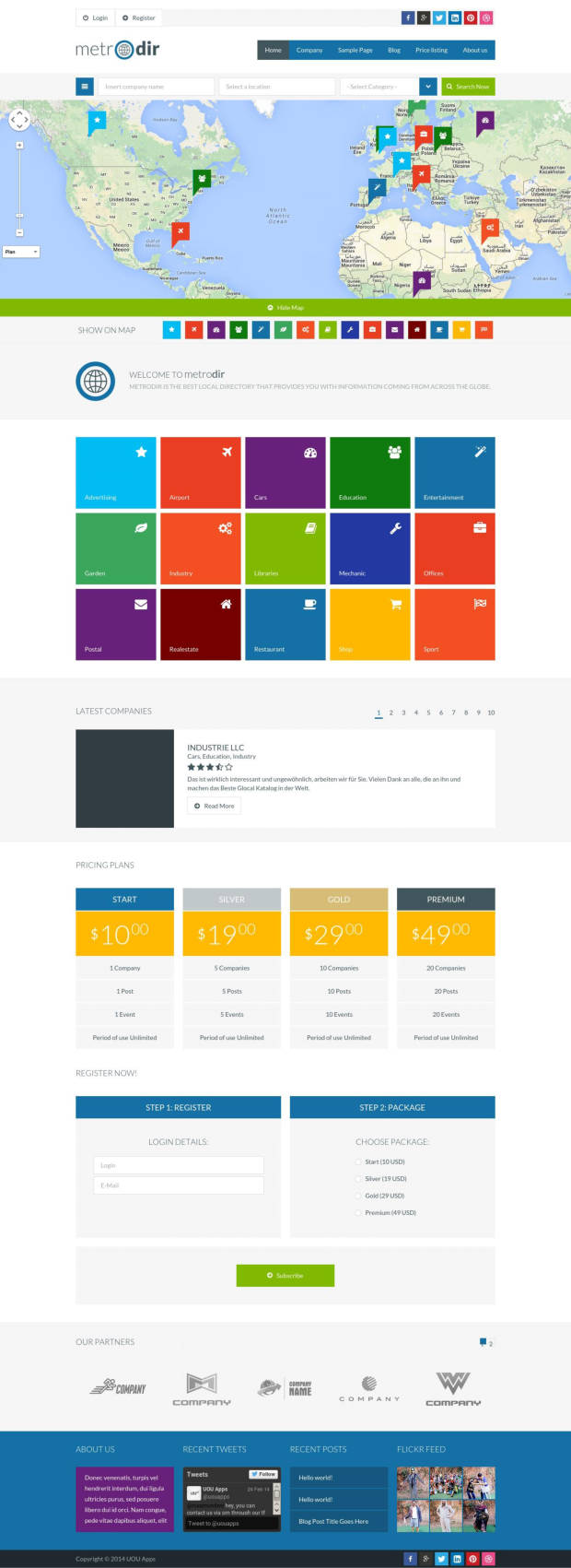 Metrodir WordPress Theme Home Page